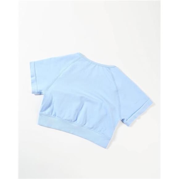 Influence Crop Top Workout Shirts for Women Sky Light - Picture 3 of 6